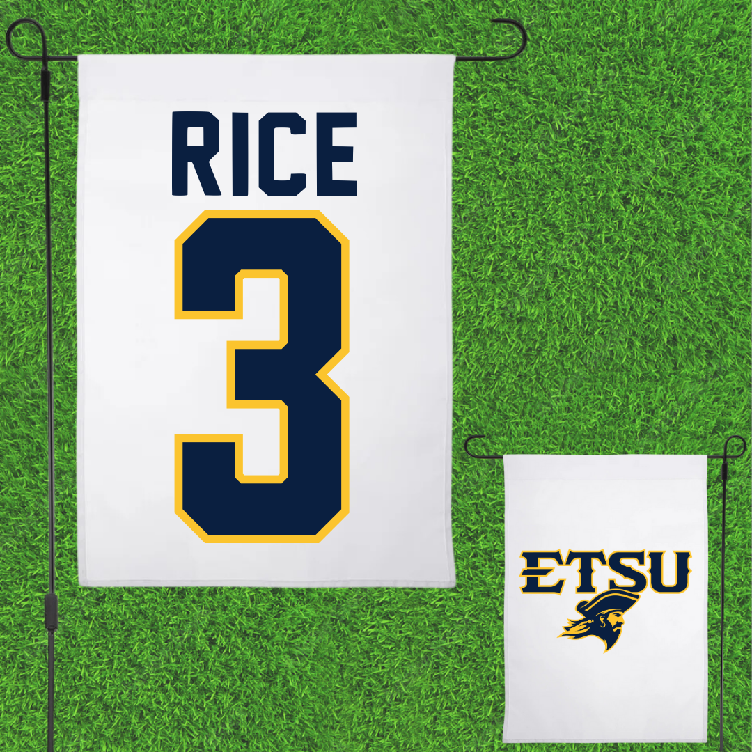 East Tennessee State University Basketball White Garden Flag - #3 Tyler Rice