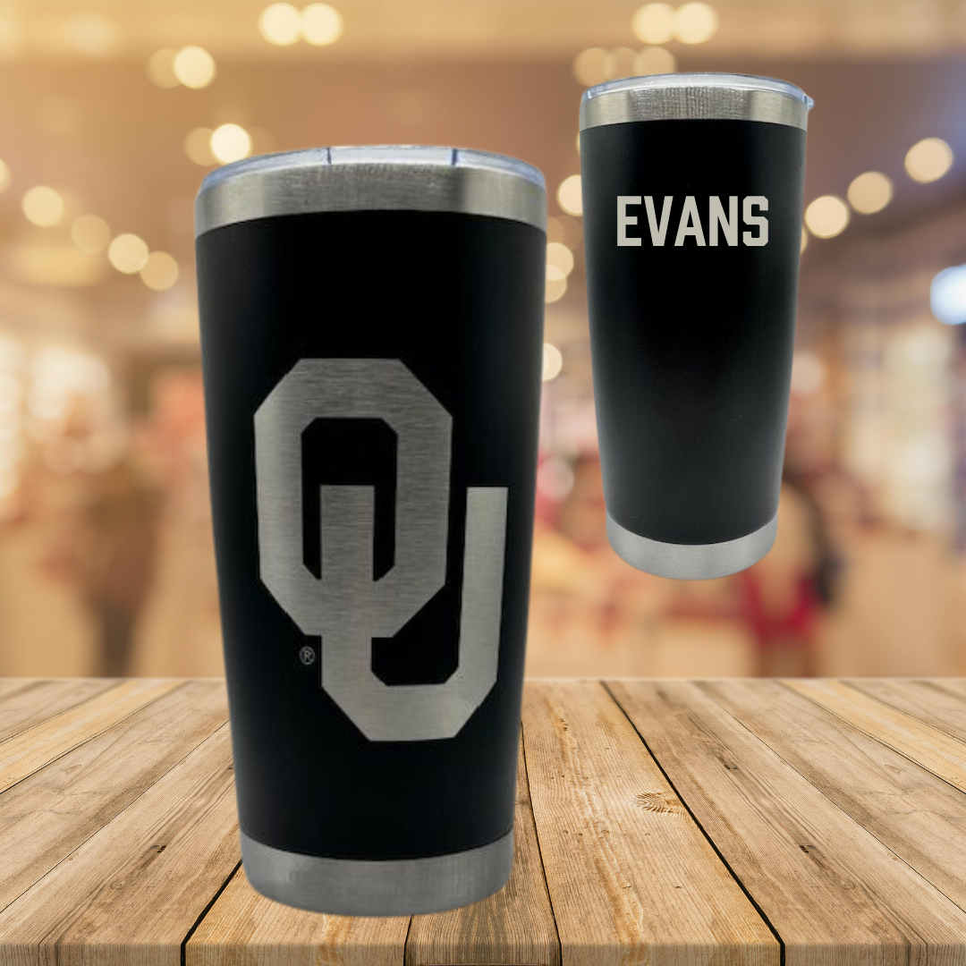 University of Oklahoma Wrestling Black Stainless Steel Tumbler - KJ Evans