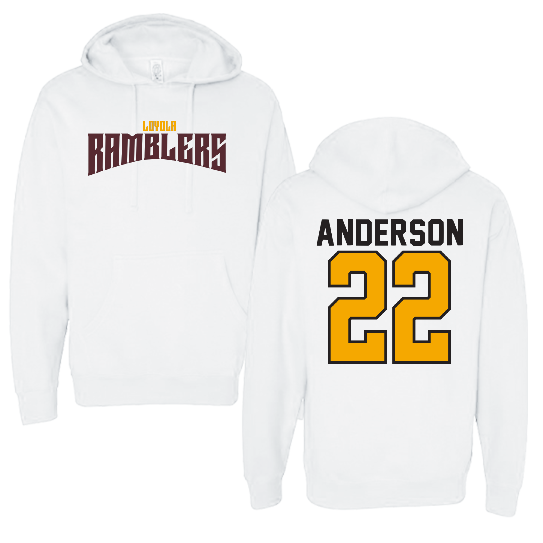 Loyola University-Chicago Volleyball White Classic Hoodie - #22 Lukas Anderson