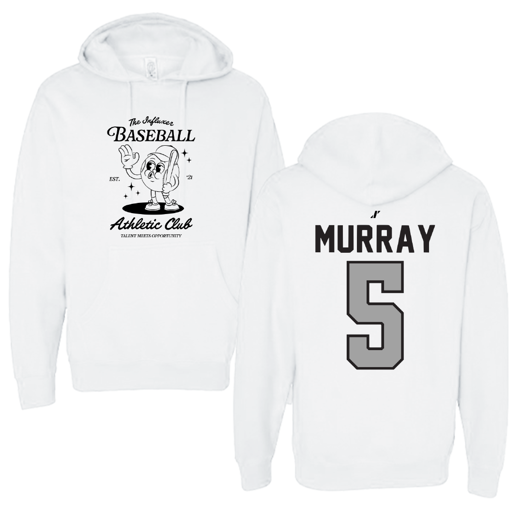 Baseball White Influxer Athletic Club Hoodie - #5 Connor Murray