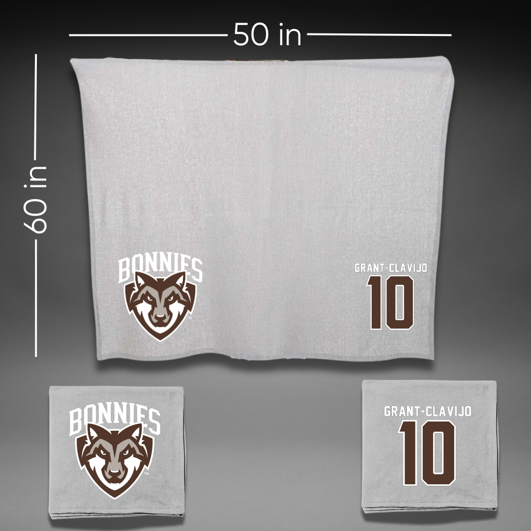 St. Bonaventure University Soccer Gray Blanket - #10 Allie Grant-Clavijo