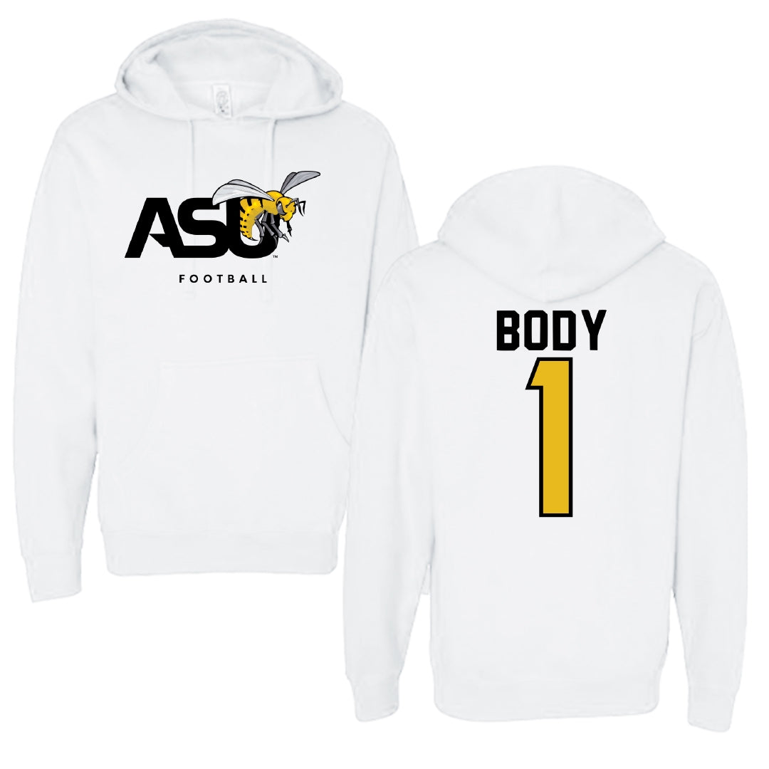 Alabama State University Football White ASU Hoodie - #1 Andrew Body