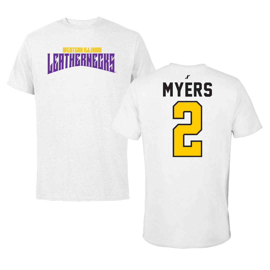 Western Illinois University Basketball White Classic Performance Tee - #2 Ryan Myers