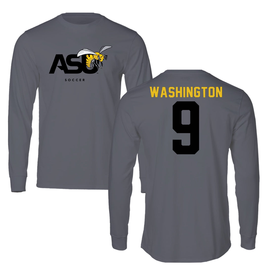 Alabama State University Soccer Dark Gray Long Sleeve - #9 Sydney Washington