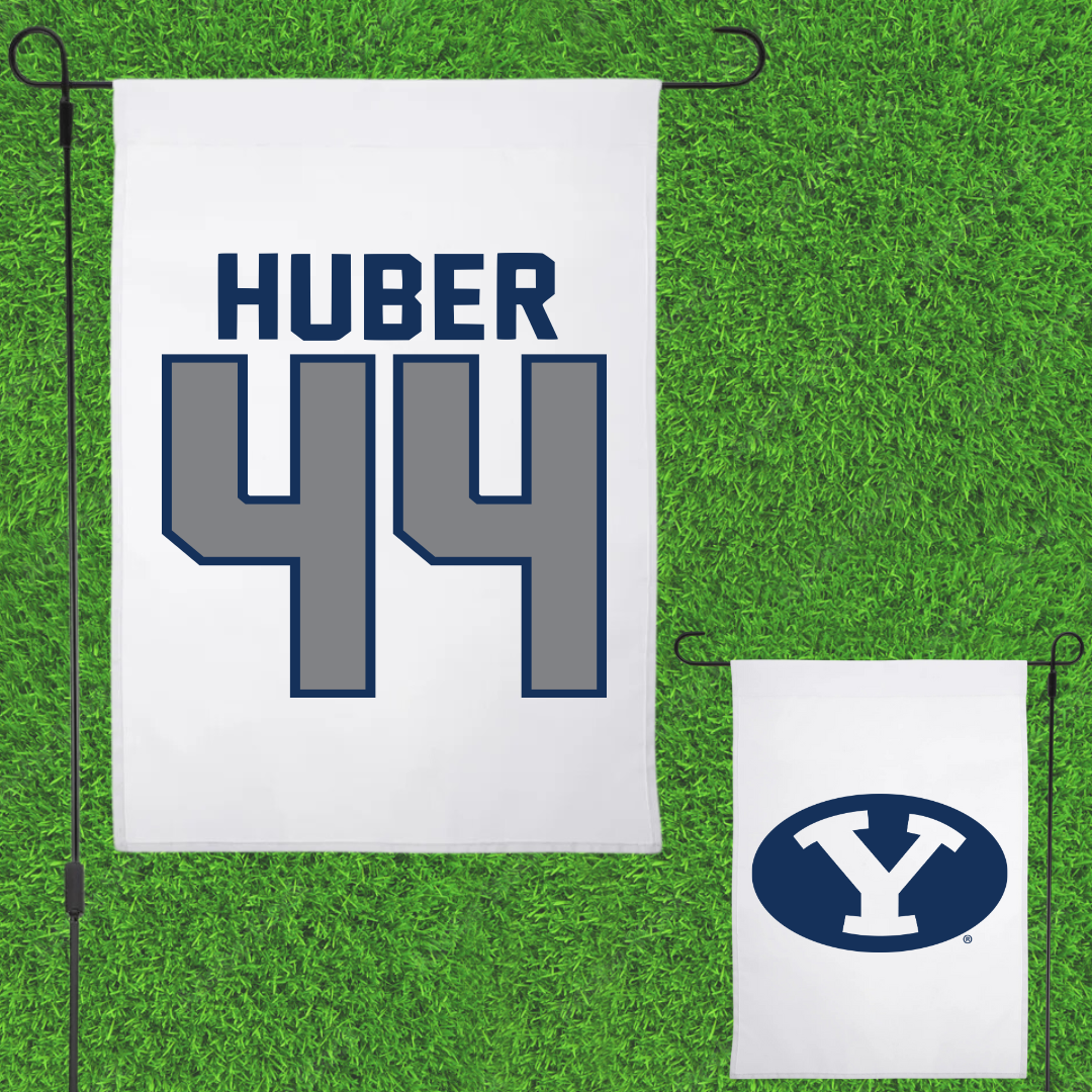 Brigham Young University Softball White Garden Flag - #44 Hina Huber