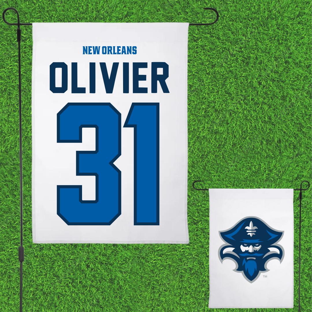 University of New Orleans Baseball White Garden Flag - #31 Chris Olivier
