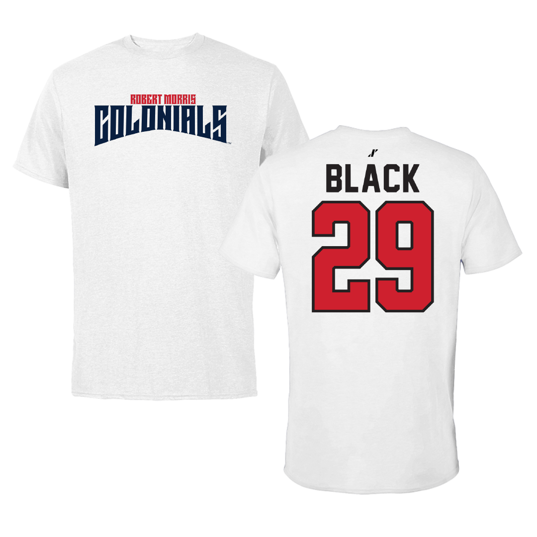 Robert Morris University Softball White Classic Tee - #29 Logan Black