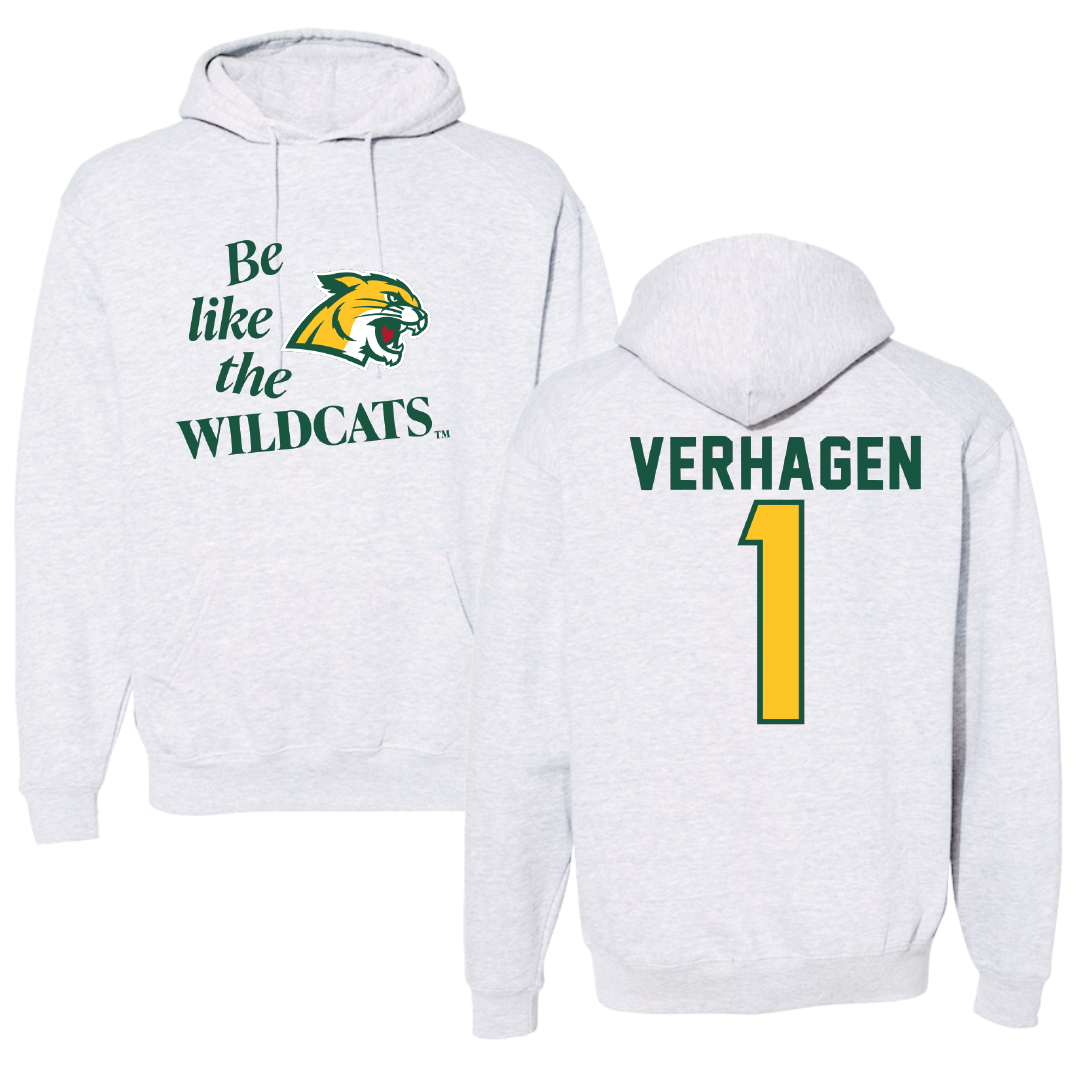 Northern Michigan University Basketball Light Gray Be Like Us Hoodie - #1 Casey Verhagen