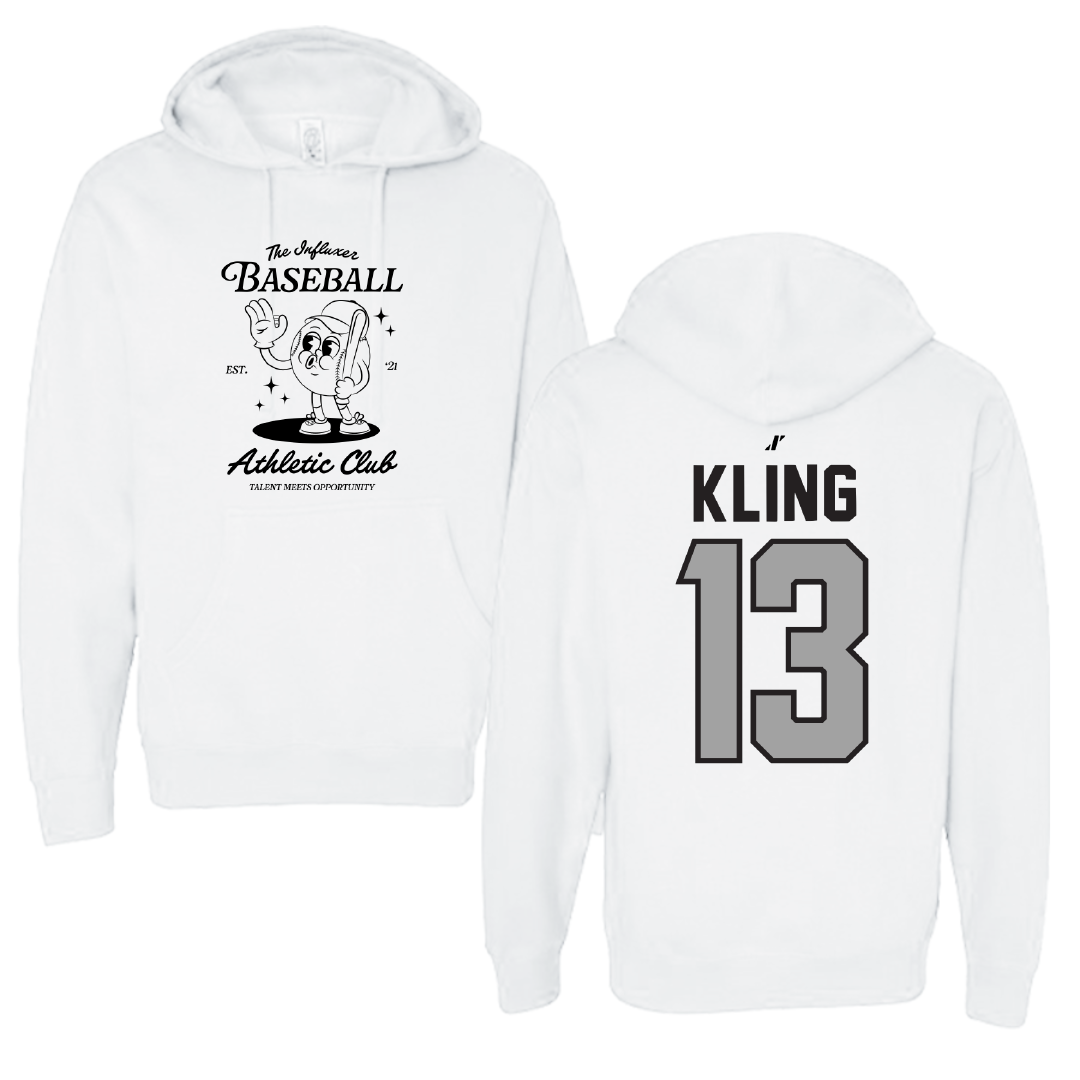 Baseball White Influxer Athletic Club Hoodie - #13 Corey Kling