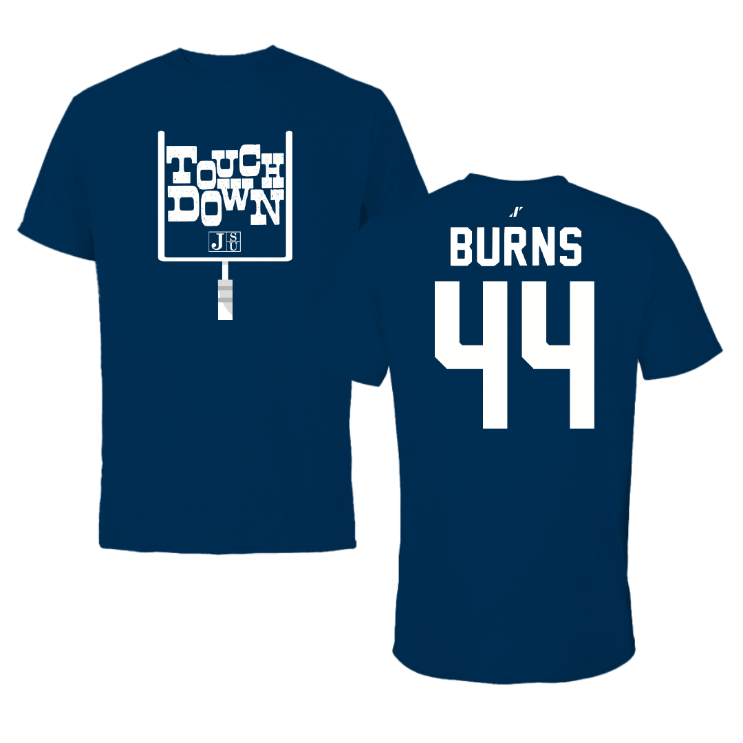 Jackson State University Football Navy Touchdown Performance Tee - #44 Hunter Burns