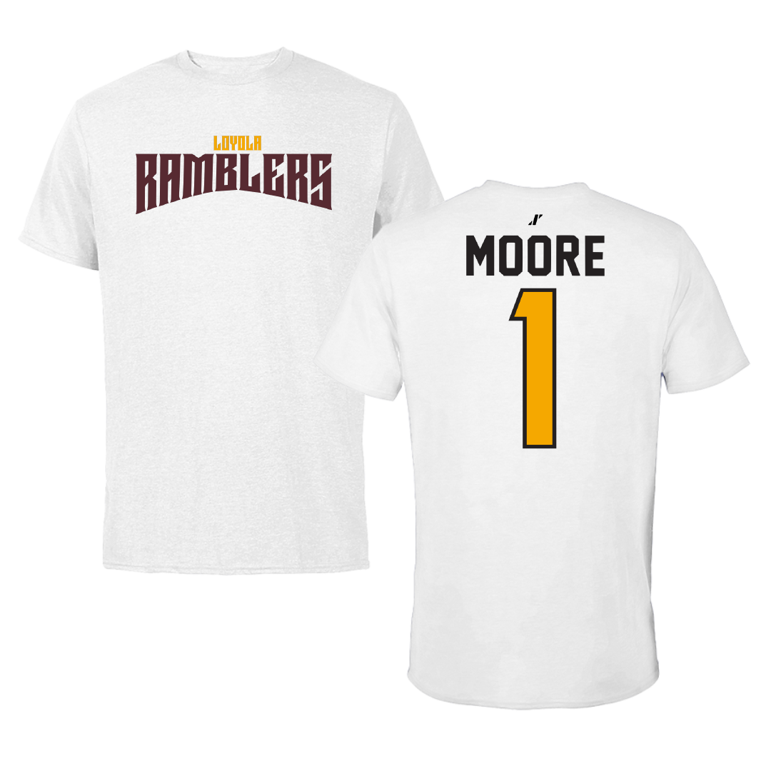 Loyola University-Chicago Basketball White Classic Tee - #1 Aaliyah Moore