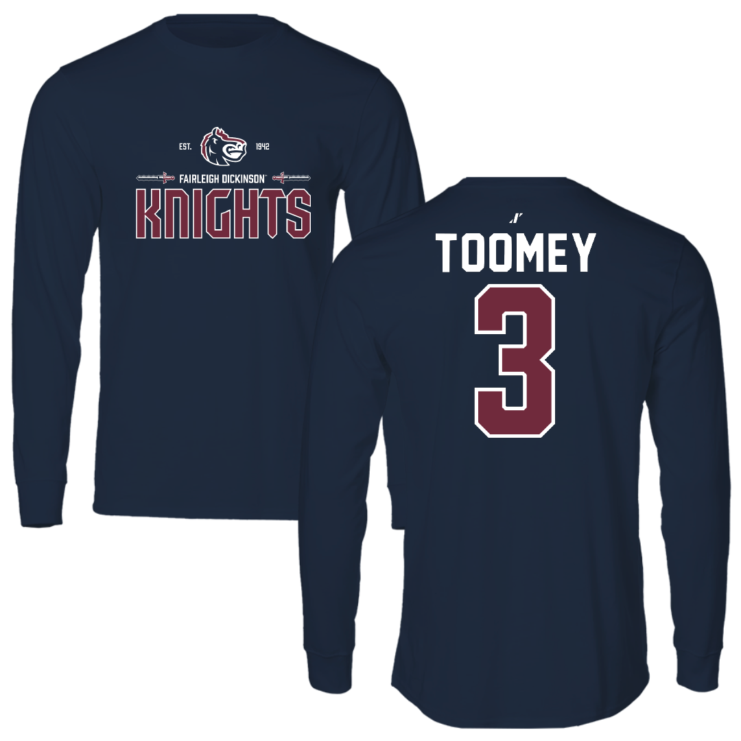 Fairleigh Dickinson University-Metropolitan Campus Basketball Navy General Long Sleeve - #3 Bella Toomey