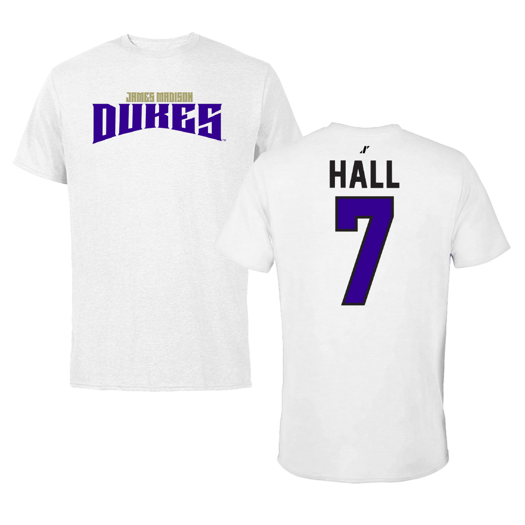 James Madison University Softball White Classic Tee - #7 Jasmine Hall