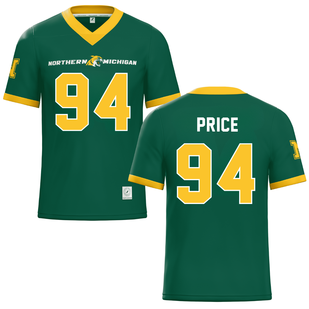 Northern Michigan University Green Football Jersey - #94 Jake Price