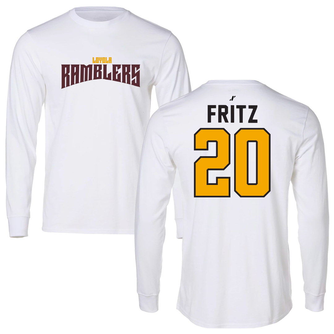 Loyola University-Chicago Soccer White Classic Long Sleeve - #20 Isabella Fritz