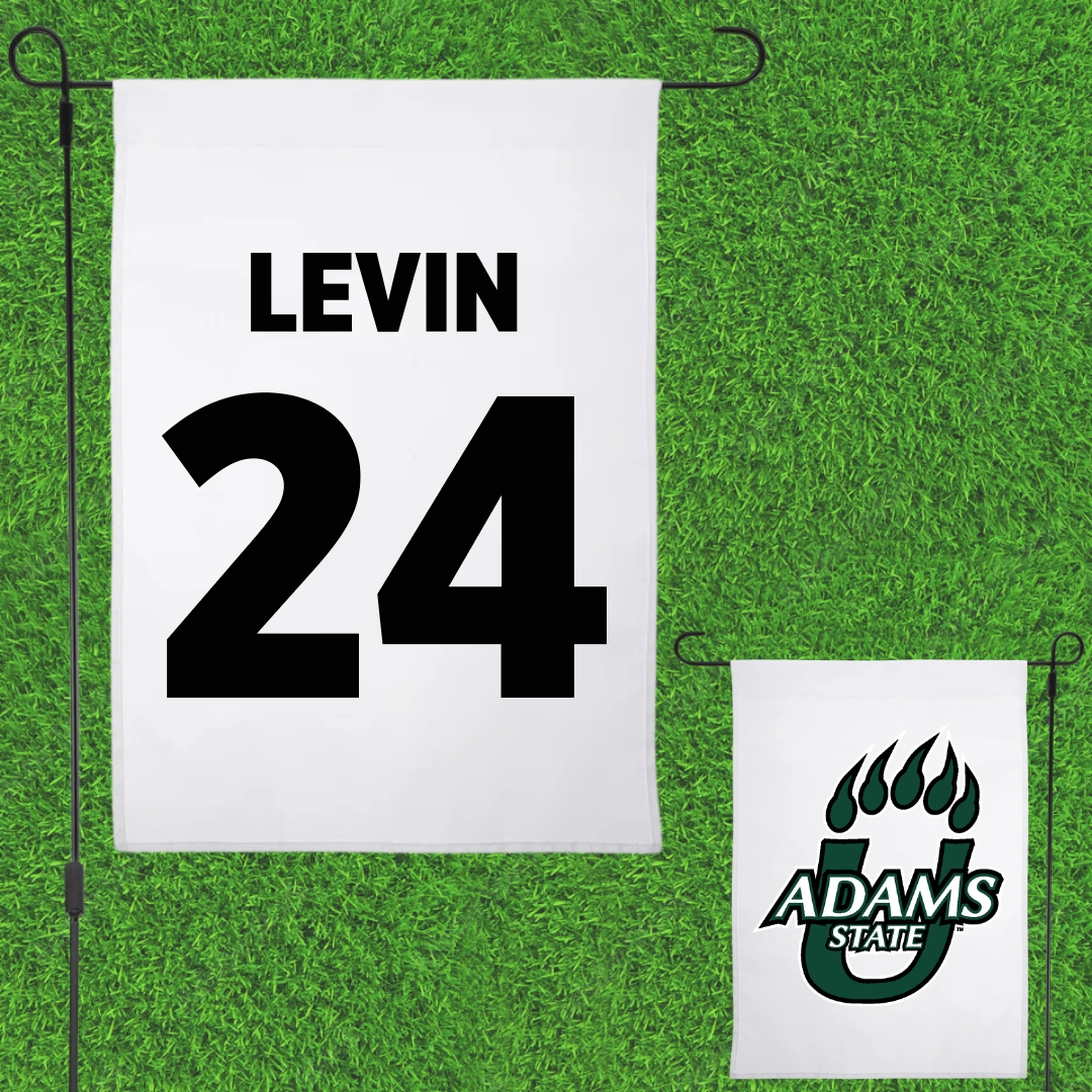Adams State University Soccer White Garden Flag - #24 Denali Levin