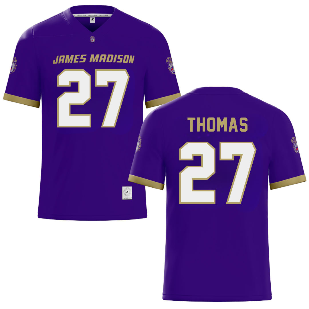 James Madison University Purple Football Jersey - #27 Jacob Thomas