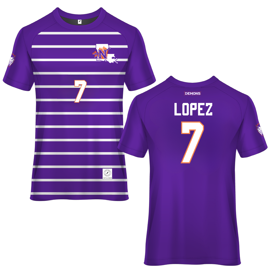 Northwestern State University Purple Soccer Jersey - #7 Sabrina Lopez