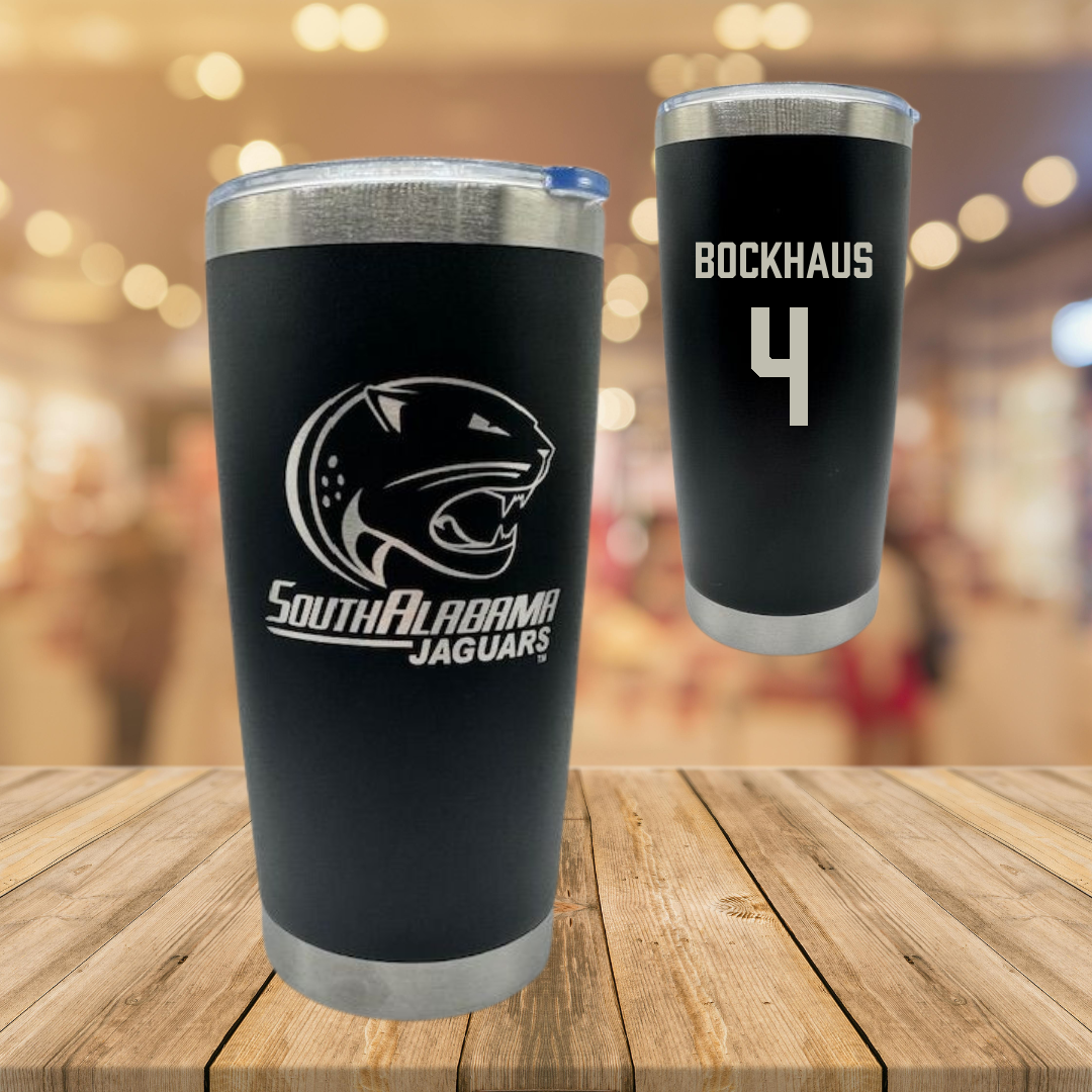 University of South Alabama Softball Black Stainless Steel Tumbler - #4 Brooklynn Bockhaus