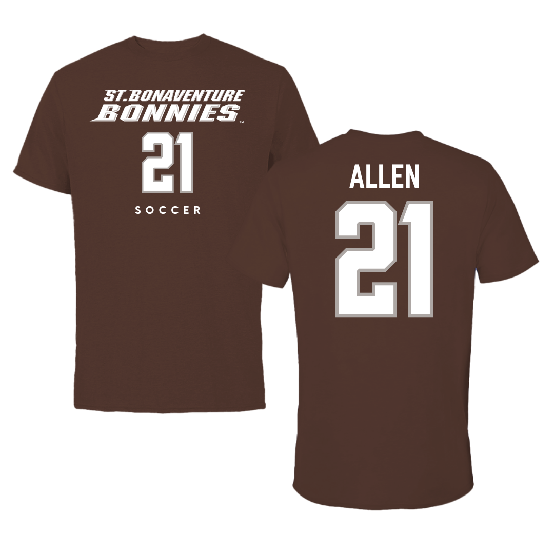 St. Bonaventure University Soccer Brown Tee - #21 Olivia Allen
