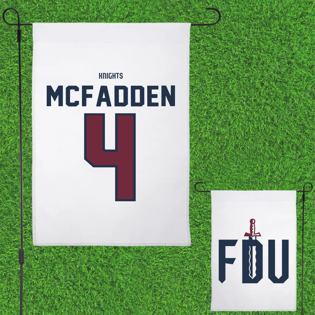 Fairleigh Dickinson University-Metropolitan Campus Volleyball White Garden Flag - #4 Dylan McFadden