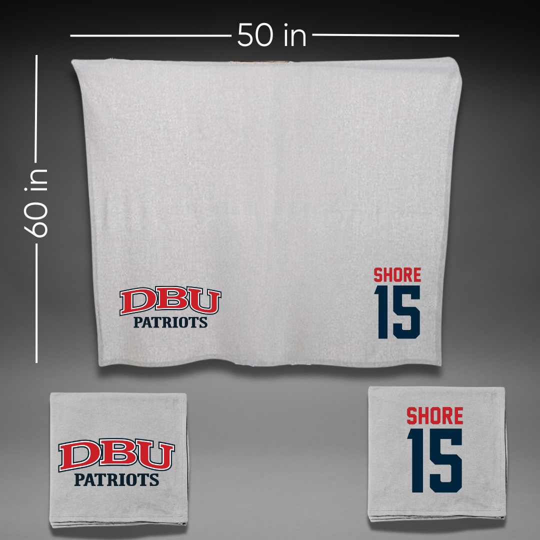 Dallas Baptist University Volleyball Gray Blanket - #15 Shaylee Shore