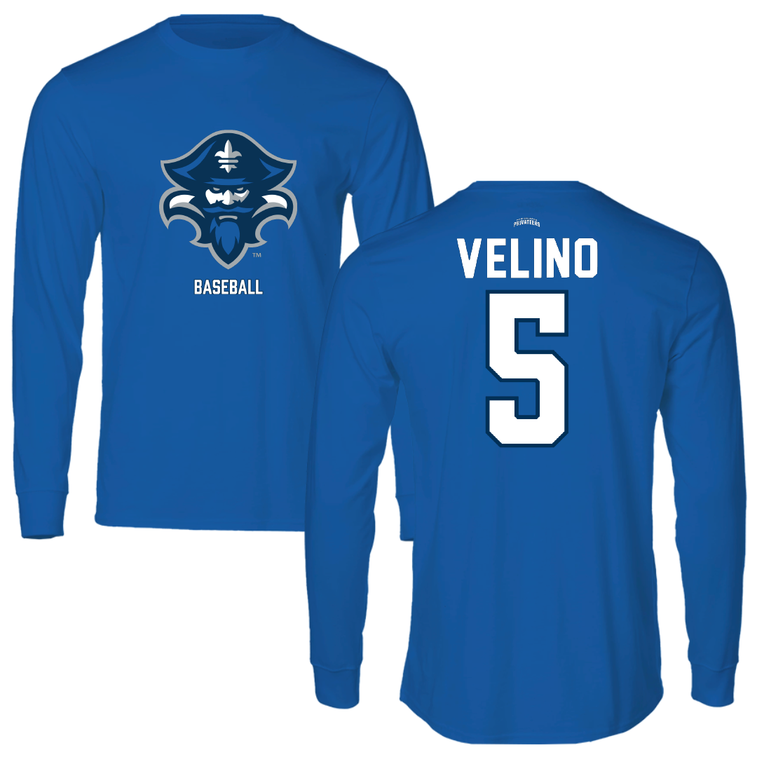 University of New Orleans Baseball Blue Long Sleeve - #5 Tyler Velino