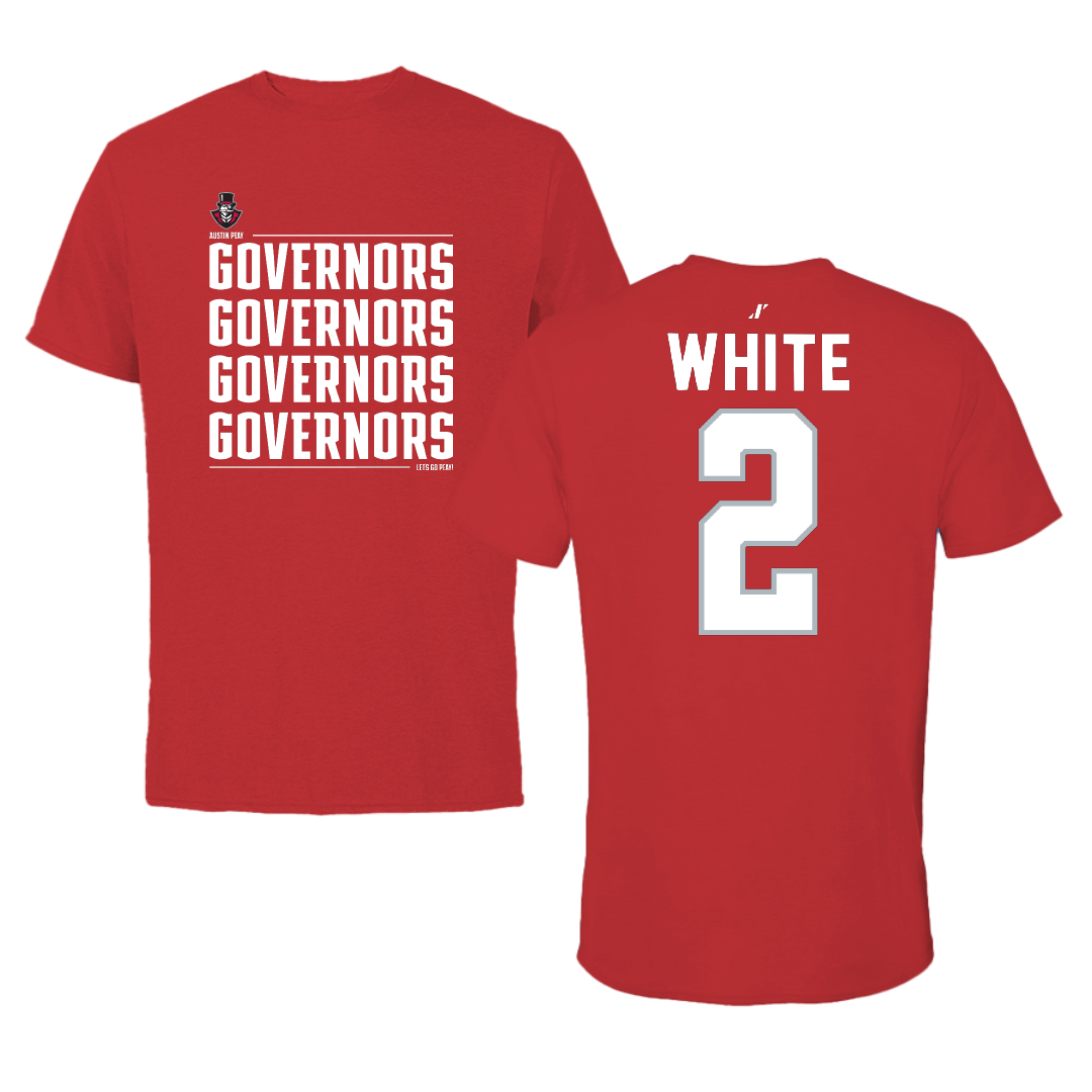 Austin Peay State University Basketball Red General Tee - #2 Desmond White