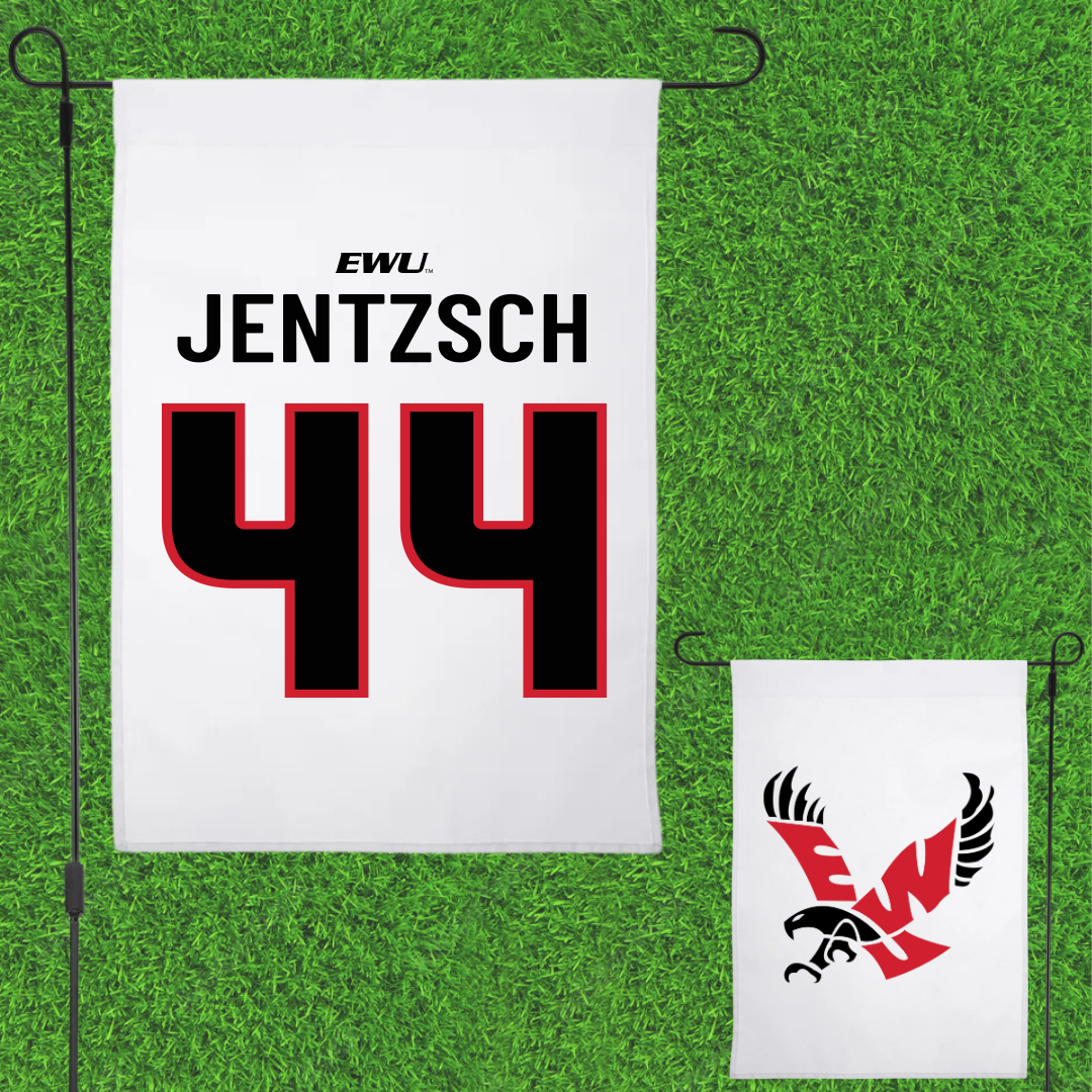 Eastern Washington University Basketball White Garden Flag - #44 Camille Jentzsch