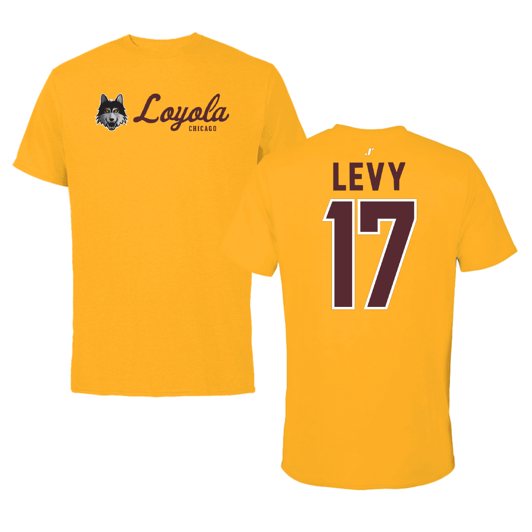Loyola University-Chicago Soccer Gold General Tee - #17 Dylan Levy