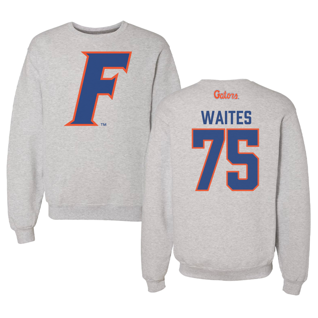 University of Florida Football Gray Crewneck - #75 Kamryn Waites