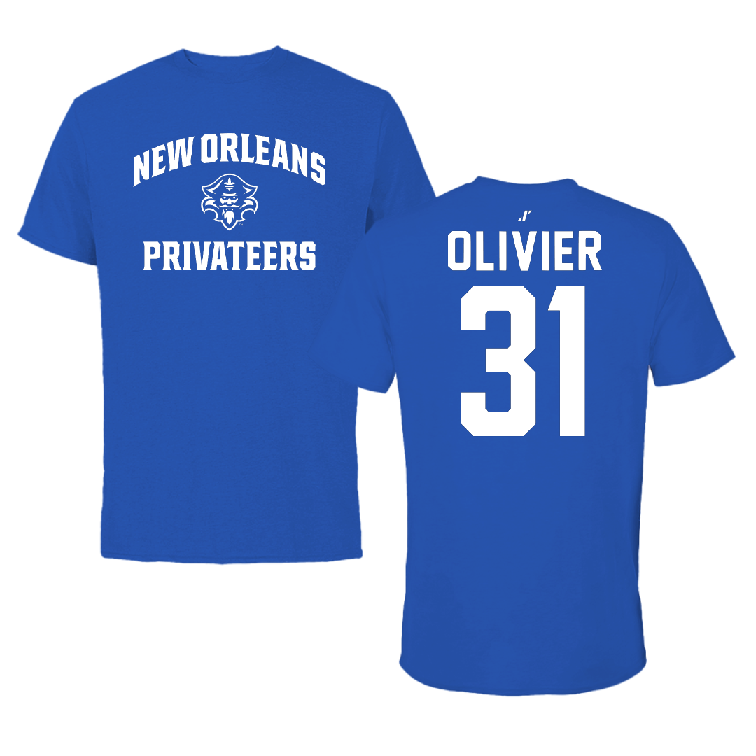University of New Orleans Baseball Blue General Tee - #31 Chris Olivier