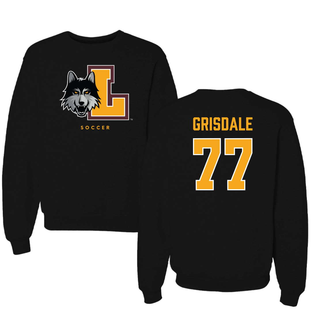 Loyola University-Chicago Soccer Black Mascot Crewneck - #77 Faith Grisdale