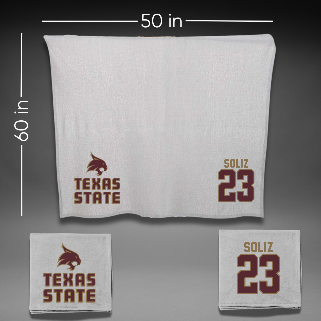 Texas State University Softball Gray Blanket - #23 Analisa Soliz