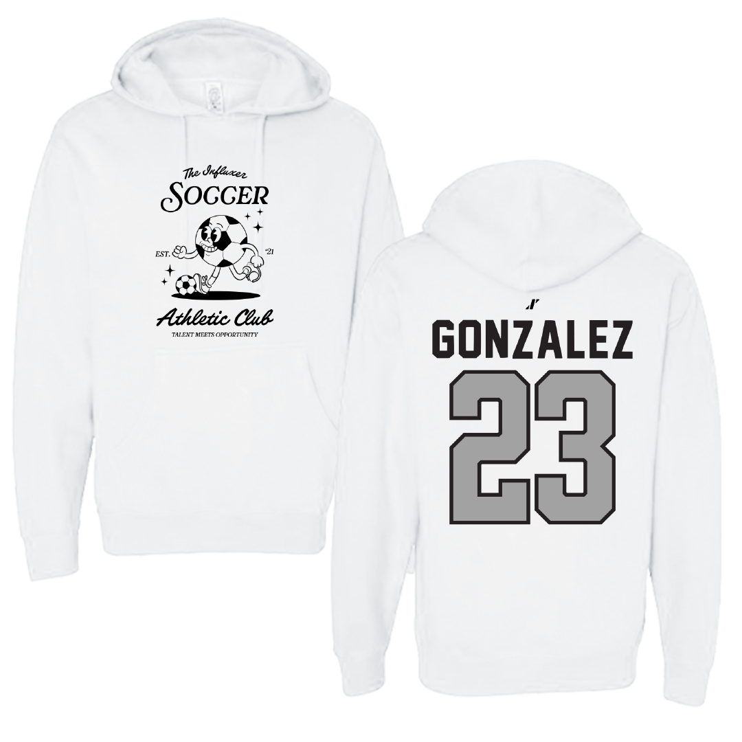 Soccer White Influxer Athletic Club Hoodie - #23 Hanah Gonzalez