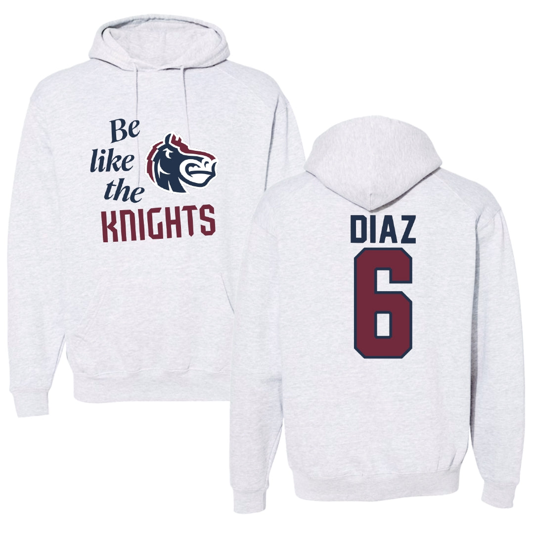 Fairleigh Dickinson University-Metropolitan Campus Volleyball Light Gray Be Like Us Hoodie - #6 Diego Diaz