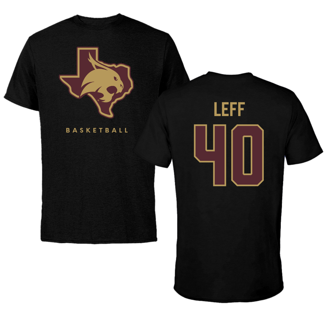 Texas State University Basketball Black Performance Tee - #40 Nicole Leff