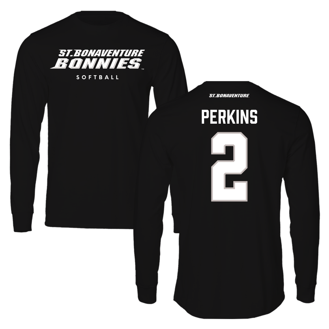 St. Bonaventure University Softball Black Performance Long Sleeve - #2 Reanna Perkins