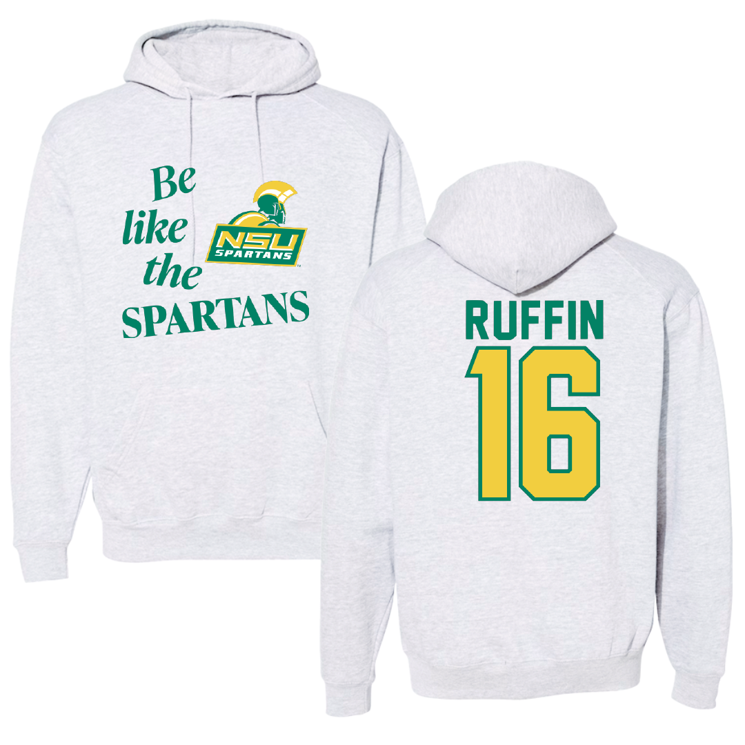 Norfolk State University Football Light Gray Be Like Us Hoodie - #16 Christian Ruffin