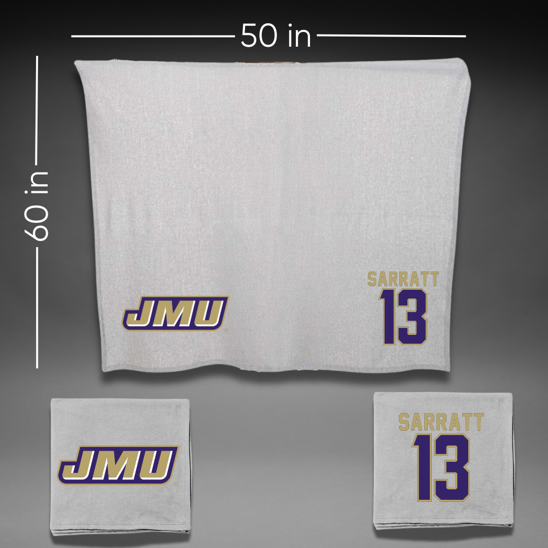 James Madison University Football Gray Blanket - #13 Elijah Sarratt