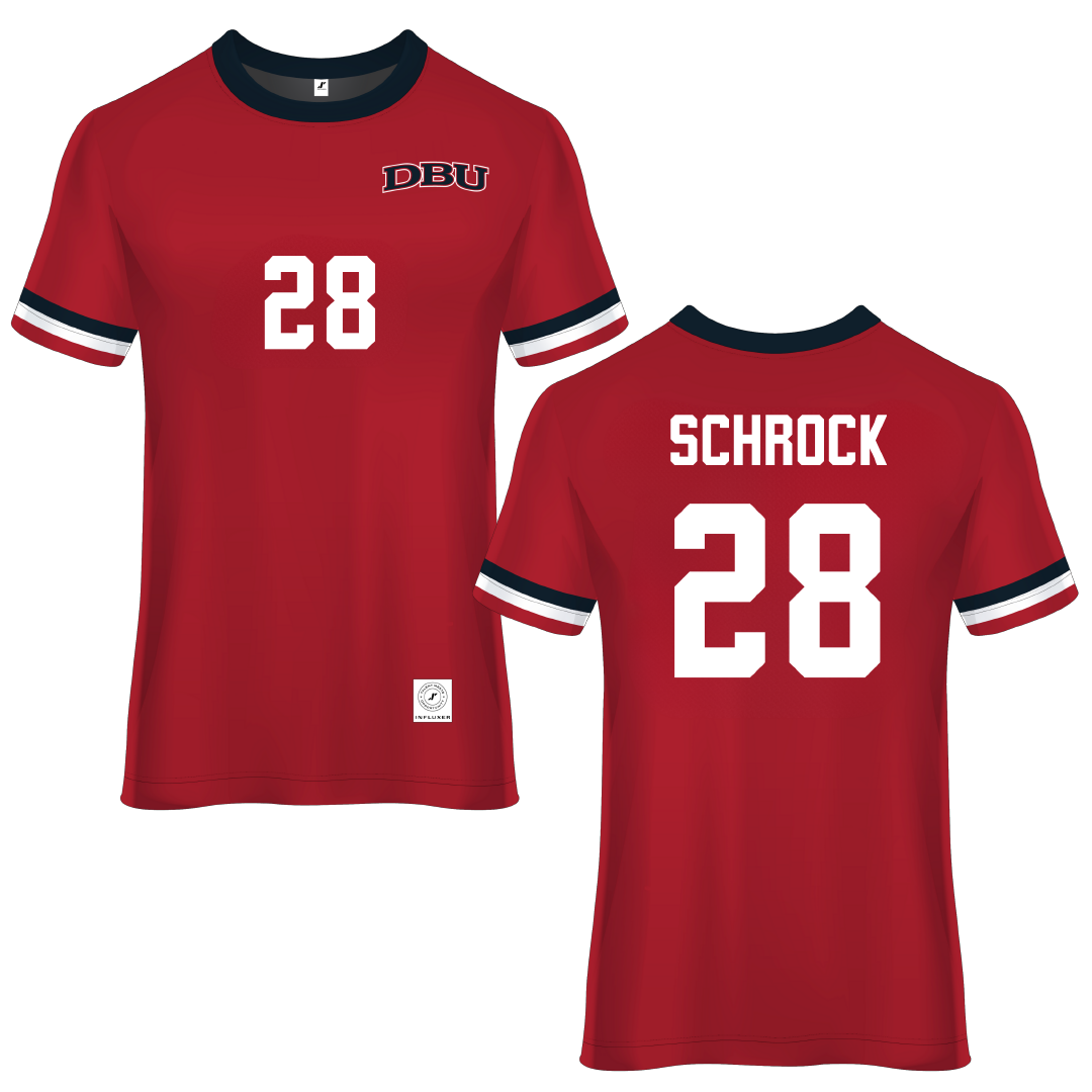 Dallas Baptist University Red Soccer Jersey - #28 Sophia Schrock