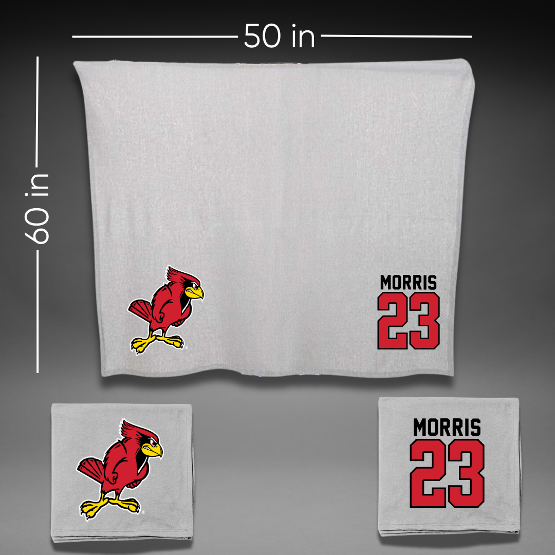 Illinois State University Baseball Gray Blanket - #23 Judah Morris