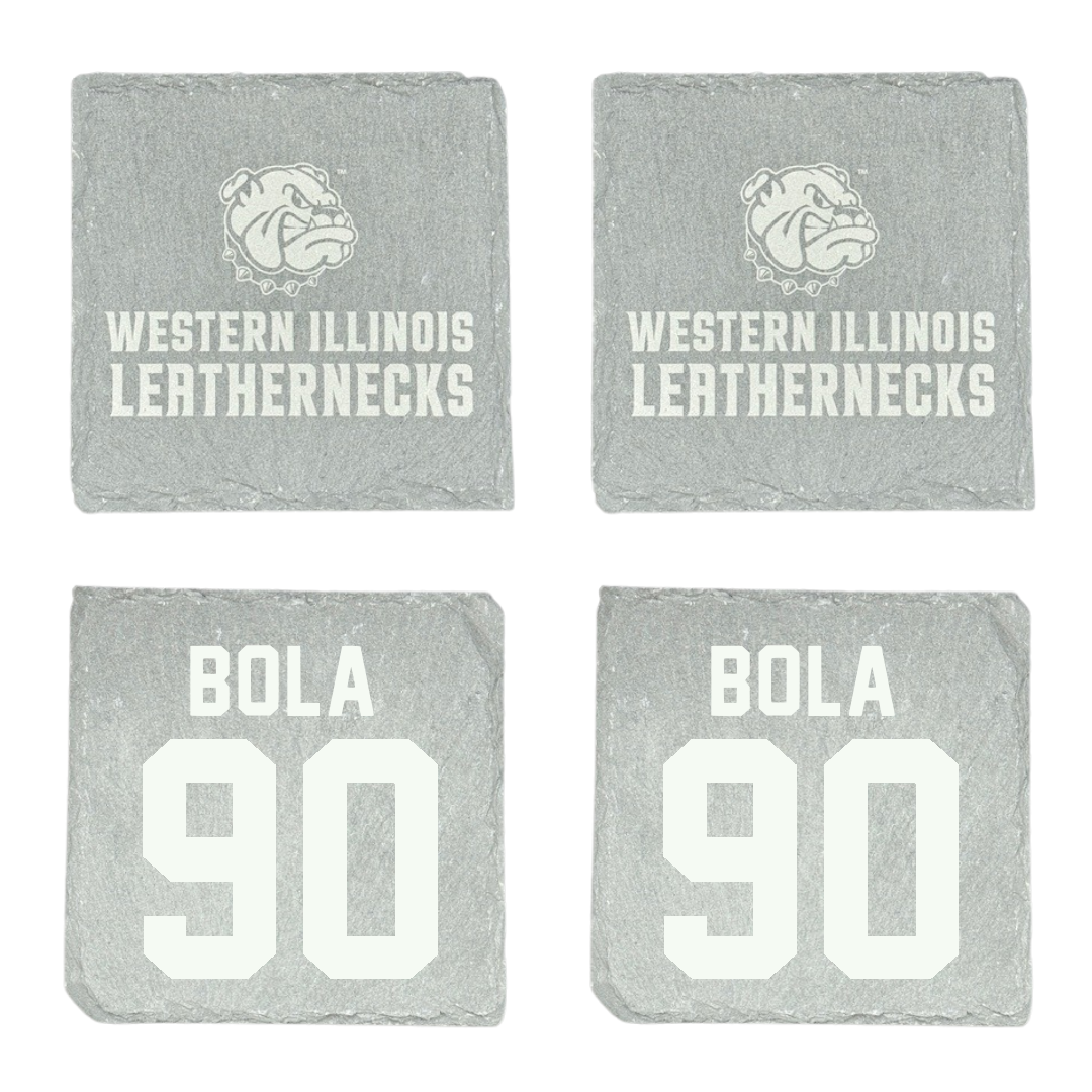 Western Illinois University Football Stone Coaster (4 Pack)  - #90 Mayo Bola