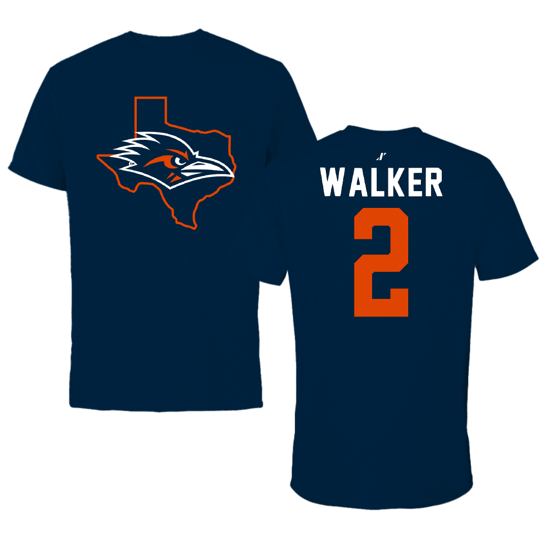 University of Texas at San Antonio Baseball Navy State Tee - #2 Isaiah Walker
