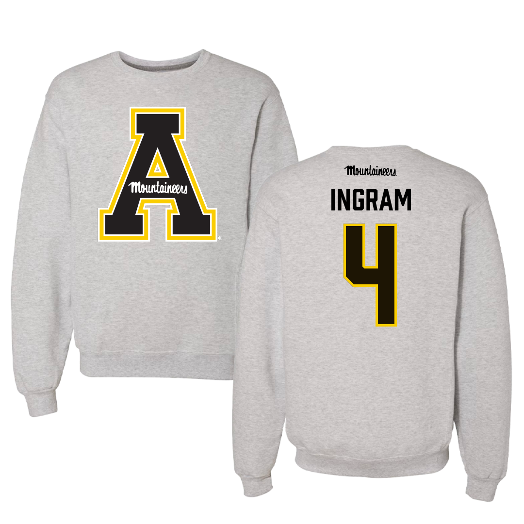 Appalachian State University Basketball Gray Crewneck - #4 J'Mani Ingram