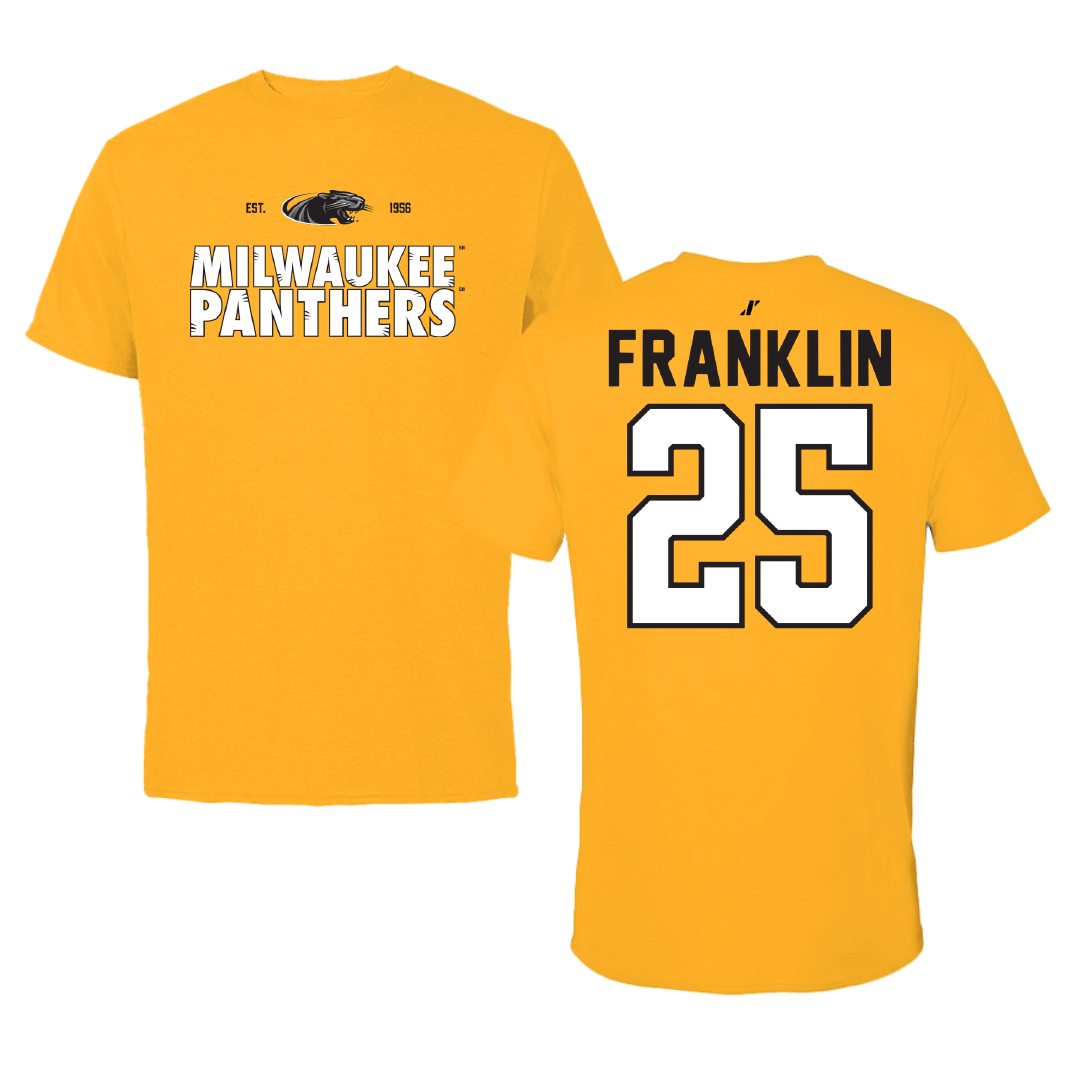 University of Wisconsin-Milwaukee Basketball Gold General Performance Tee - #25 Aaron Franklin