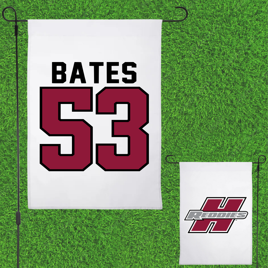 Henderson State University Baseball White Garden Flag - #53 Christian Bates