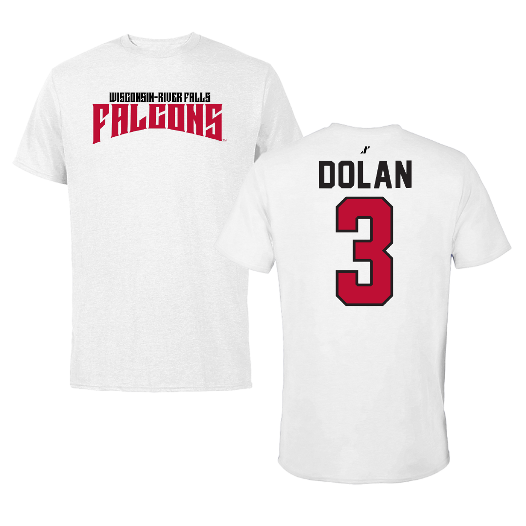 University of Wisconsin-River Falls Softball White Classic Performance Tee - #3 Kayla Dolan