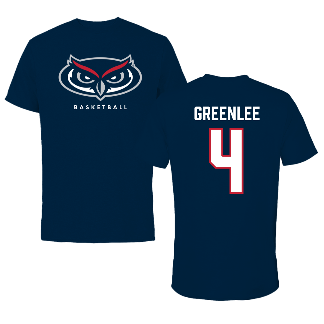 Florida Atlantic University Basketball Navy Mascot Tee - #4 Bryan Greenlee