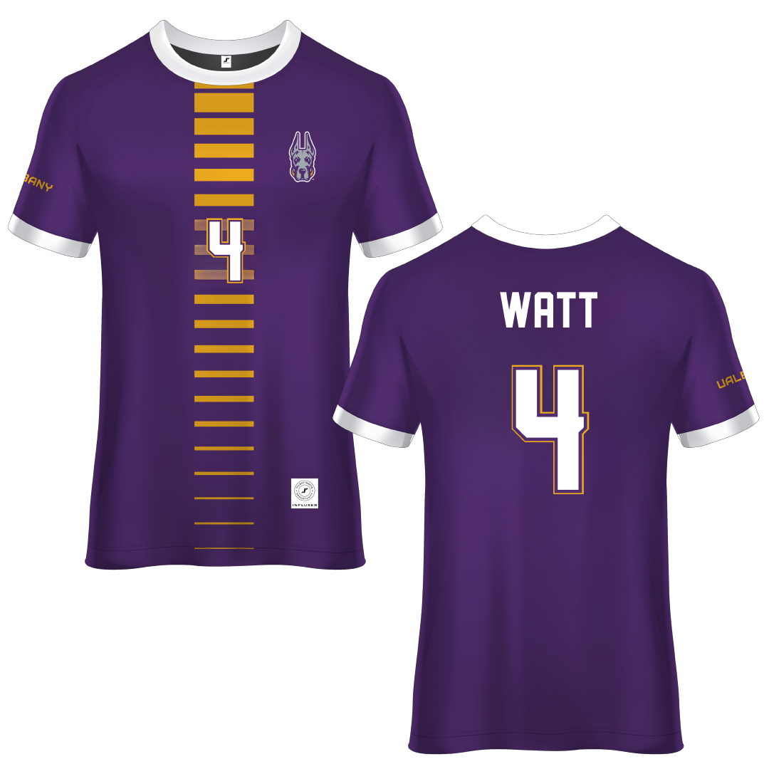 University at Albany Purple Soccer Jersey - #4 Lucas Watt
